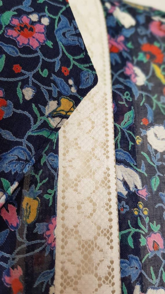 70s/80s cotton tea dress, ditsy floral  prairie-s… - image 8