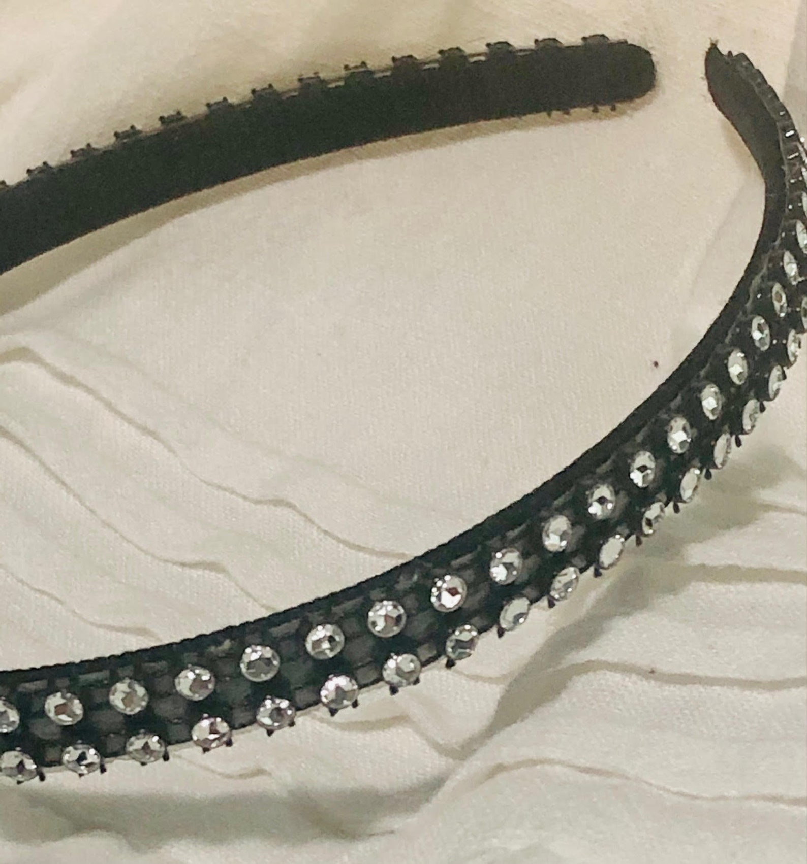 Pretty Black RhinestoneLined Headband Fun Rhinestones Etsy