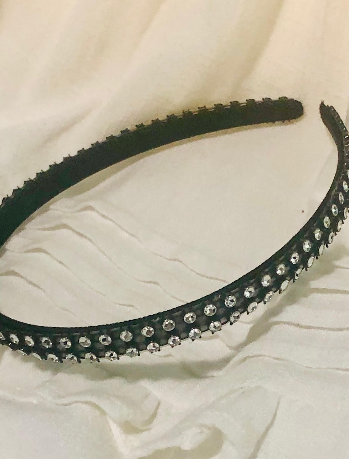 Pretty Black RhinestoneLined Headband Fun Rhinestones Etsy