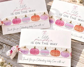 Pink Pumpkin Baby Shower Favor - Fall Baby Shower - Girly Pumpkin Shower - Bow Pumpkin Shower - A Little Pumpkin Is On The Way - Favors