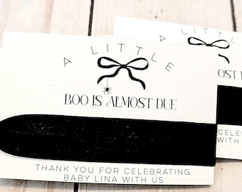 Little Boo Almost Due Baby Shower Favor - Halloween Baby Shower Theme - Black Bow Coquette - Spooky Shower - Fall Theme Baby - Gothic