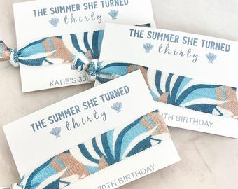 The Summer I Turned 30 Birthday - Beach Birthday Theme - Coastal Ocean Theme - Personalized Custom Favors - Blue Coastal Party - Seashells