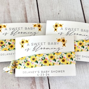Sunflower Baby Shower - Personalized Baby Showee Favors - Sunflower Party Custom Favors - Baby Is Blooming - Wildflower Spring Shower