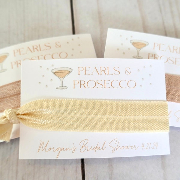 Pearls and Prosecco Bridal Shower - Pearl Shower Favor - Prosecco Bridal Shower - Bubbly Brunch Bride - Cream and Gold Minimalist - Classy