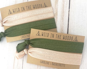 Camping Hair Tie Favor - Camp Bachelorette - Weekend in the Woods Favor - Wild In The Woods - Glamping Party Favor - Cabin Bachelorette