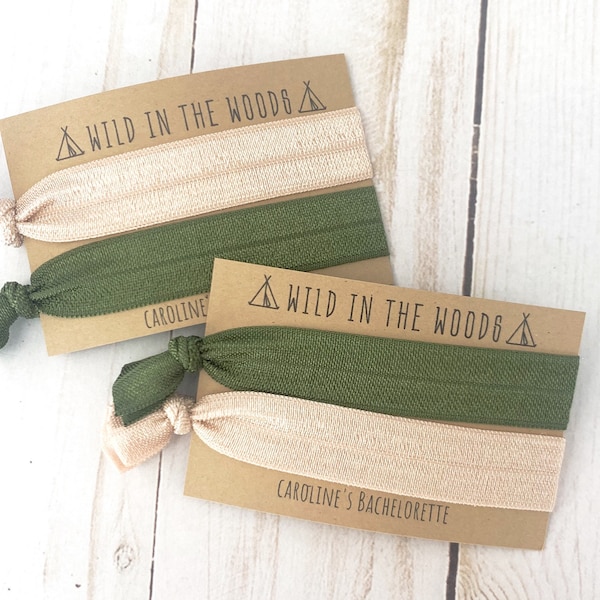 Camping Hair Tie Favor - Camp Bachelorette - Weekend in the Woods Favor - Wild In The Woods - Glamping Party Favor - Cabin Bachelorette