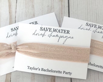 Rose Gold Bachelorette Party | Champagne Bachelorette Favor | Save Water Drink Champagne | Pop The Champagne She’s Changing Her Last Name