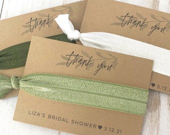 Boho Bridal Shower Favor | Thank You Guest Favor | Wedding Bridal Shower Hair Tie Favor | Greenery Bridal Shower | Bridal Party Gift