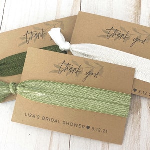 Boho Bridal Shower Favor | Thank You Guest Favor | Wedding Bridal Shower Hair Tie Favor | Greenery Bridal Shower | Bridal Party Gift