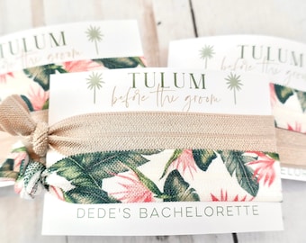 Mexico Bachelorette Party - Beach Bach - Tropical Bachelorette Favor - Tulum before the Groom - Margs and Matrimony - Palm Leaf Tropic