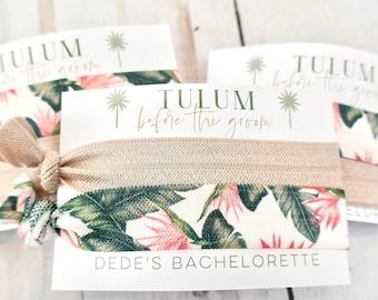 Mexico Bachelorette Party - Beach Bach - Tropical Bachelorette Favor - Tulum before the Groom - Margs and Matrimony - Palm Leaf Tropic