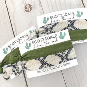 Scottsdale Bachelorette Party Favor - Scottsdale Before The Veil - Cactus Bachelorette Hair Tie Favor - Arizona Bachelorette