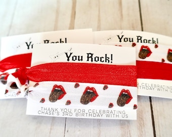 Rock Birthday Favor - Rocked One Year - One Rocks - Rock & Roll Party - Guitar Punk Rock - Music Birthday - Born to Rock Favor - You Rock