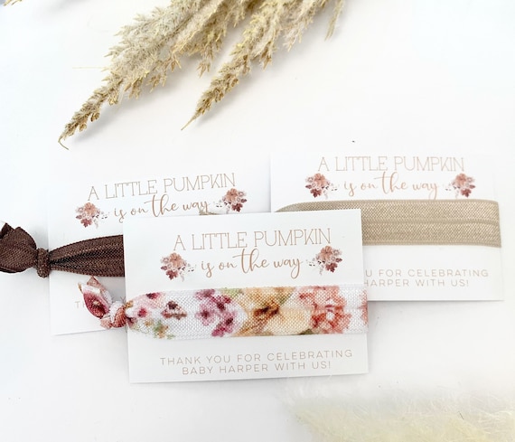 Fall Pumpkin Baby Shower Favor - Boho Rustic Pumpkin - Floral Pumpkin Shower - A Little Pumpkin Is On The Way - Burnt Orange Floral Shower