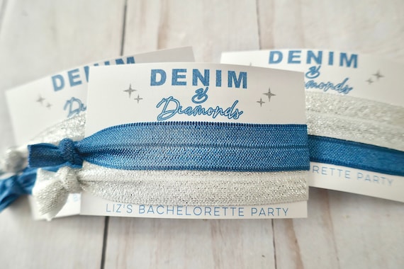 Denim and Diamonds Favor - Denim Bachelorette - Denim Birthday Theme - Disco Cowgirl Denim - Rodeo Theme Denim Party - Personalized Favor