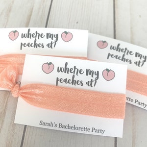 Georgia Bachelorette Party Favor Brides Peaches Georgia Peach Hair Tie Favor Savannah Georgia Bachelorette Peach Bachelorette image 4