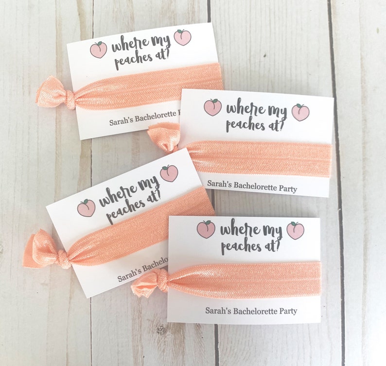 Georgia Bachelorette Party Favor Brides Peaches Georgia Peach Hair Tie Favor Savannah Georgia Bachelorette Peach Bachelorette image 2