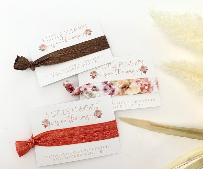 Fall Pumpkin Baby Shower Favor - Boho Rustic Pumpkin - Floral Pumpkin Shower - A Little Pumpkin Is On The Way - Burnt Orange Floral Shower bild 2