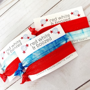 Fourth of July Bachelorette - Red White and Boozed - Patriotic Party Favor - Wed White and Boozed - Fourth of July Party - Red White Blue