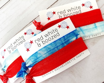Fourth of July Bachelorette - Red White and Boozed - Patriotic Party Favor - Wed White and Boozed - Fourth of July Party - Red White Blue