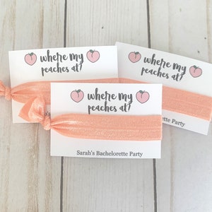 Georgia Bachelorette Party Favor Brides Peaches Georgia Peach Hair Tie Favor Savannah Georgia Bachelorette Peach Bachelorette image 5