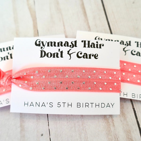 Gymnast Birthday Party - Gymnast Hair Don’t Care -  Personalized Party Favor - Trampolime Gymnastics Party - Tumble Party - Gymnast Gift