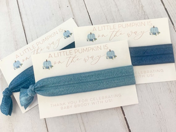 Blue Pumpkin Baby Shower Favor - Fall Baby Shower - Boy Pumpkin Shower - Blue Floral Pumpkin Shower - A Little Pumpkin Is On The Way - Fall