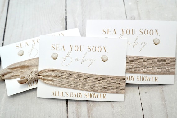Sea You Soon Baby Shower Favor - Ocean Coastal Shower - Baby Shower Theme - Custom Guest Favors - Seashell Pearls Shower - Beach Baby