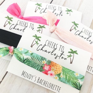 Charleston Bachelorette Favor-Cheers to Charleston Hair Ties-Charleston Bachelorette Party- South Carolina Bach Favor- Cheers in Charleston