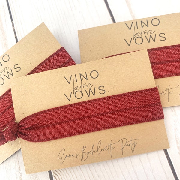 Wine Tour Party Favor | Wine Bachelorette Hair Ties | Save Water Drink Wine | Vino Before Vows | Napa Bachelorette Party | Girl’s Weekend