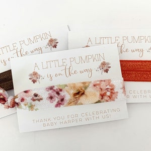 Fall Pumpkin Baby Shower Favor - Boho Rustic Pumpkin - Floral Pumpkin Shower - A Little Pumpkin Is On The Way - Burnt Orange Floral Shower bild 4