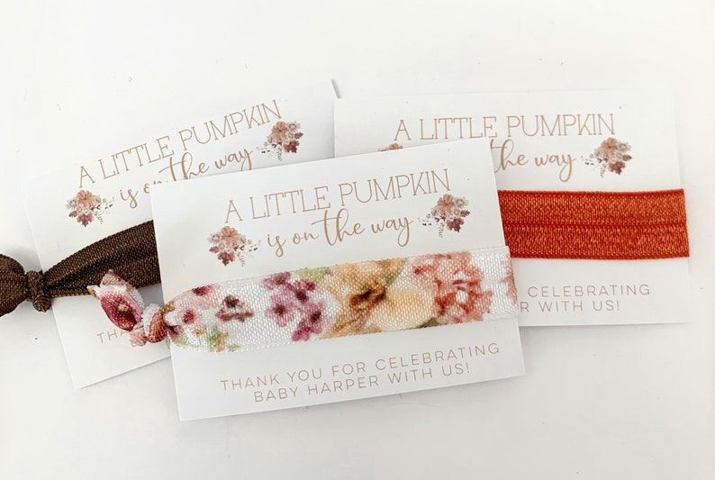 Fall Pumpkin Baby Shower Favor - Boho Rustic Pumpkin - Floral Pumpkin Shower - A Little Pumpkin Is On The Way - Burnt Orange Floral Shower bild 4