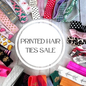 SALE Surprise Elastic Hair Ties - Creaseless Hair Tie Packs - Assorted Hair Ties Mix of Prints - Sale Discount - Hair Tie Package Fillers