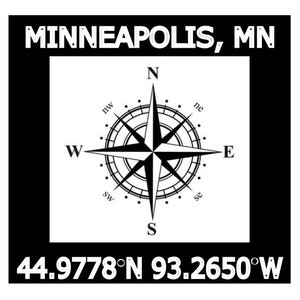 Minneapolis MN Minnesota hometown cut file SVG Nautical Coordinates Latitude Longitude for Cricut Silhouette