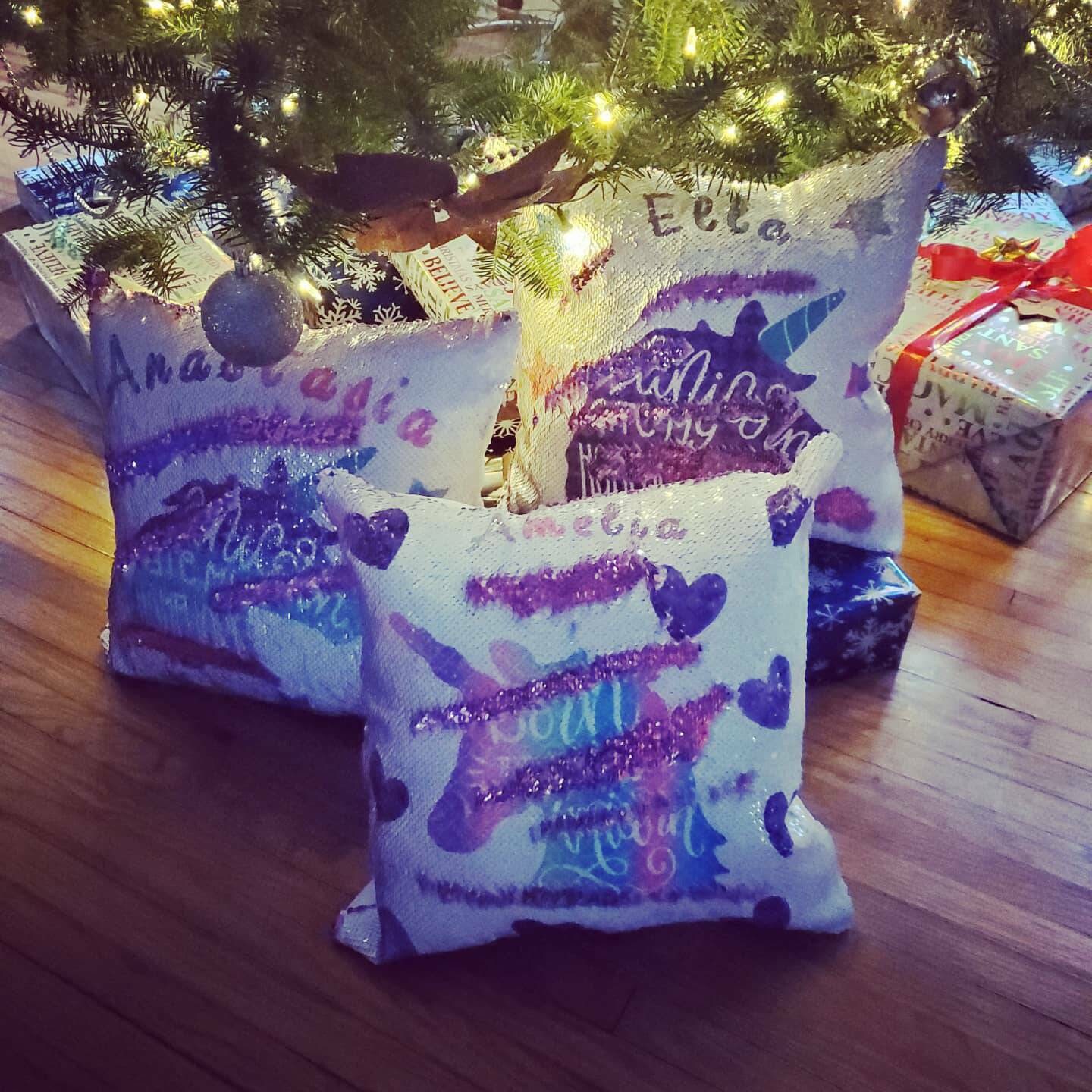 Sequin Pillow Personalized Sequin Pillows Reversible Etsy