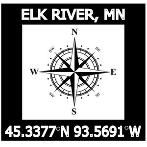 Elk River MN Minnesota hometown cut file SVG Nautical Coordinates Latitude Longitude for Cricut Silhouette