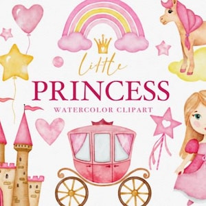 Watercolor Little Princess Clipart Baby Girl Watercolor Clipart, Little ...