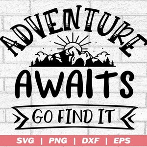 Aventura espera vamos a buscarlo SVG archivo cortado - uso comercial svg dxf png eps