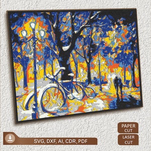 Multilayer painting panel  Daniel Wall Style, laser cut files, 7 layers panel, Romantic gift, Multilayer painting