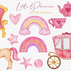 Watercolor Little Princess Clipart Baby Girl Watercolor Clipart, Little ...