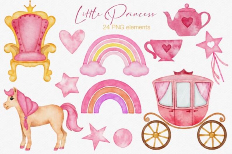 Watercolor Little Princess Clipart Baby Girl Watercolor Clipart, Little ...