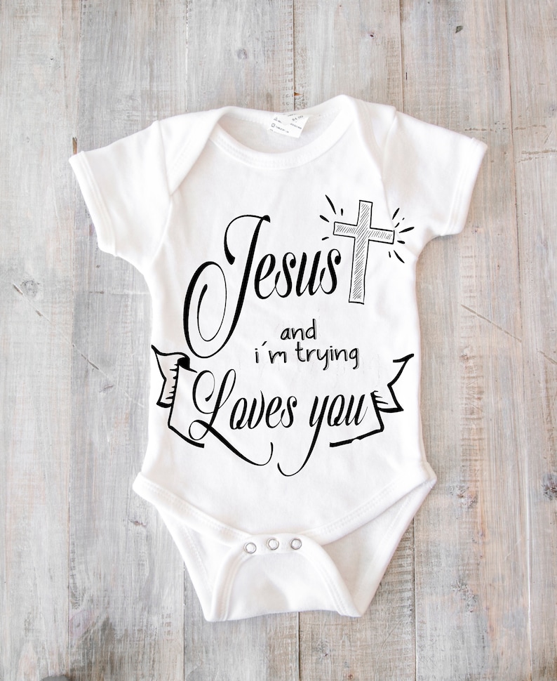 Download Two quotes Jesus Loves You and I'm Trying svg | Etsy
