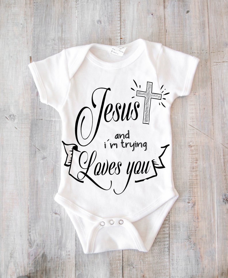 Download Two quotes Jesus Loves You and I'm Trying svg | Etsy