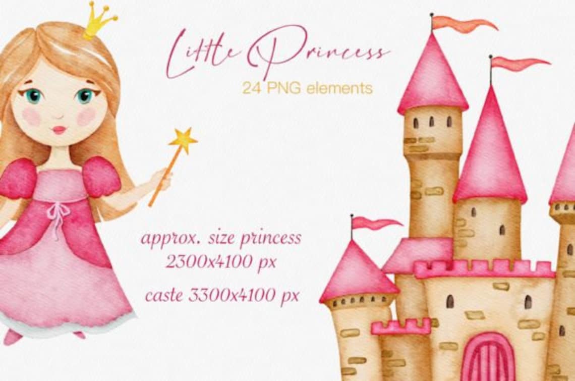 Watercolor Little Princess Clipart Baby Girl Watercolor Clipart, Little ...
