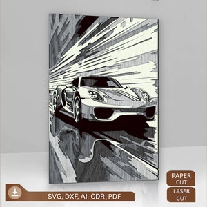 Panel multicapa de coche para corte por láser, archivos 3D Mandala svg, Mandala en capas, decoración de arte de pared de coche, Speed svg