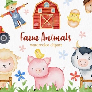 Aquarell Bauernhof Tiere Aquarell Tiere Tiere Clipart Bauernhof Clipart Bauernhof Clipart, Bauernhof Tiere Aquarell