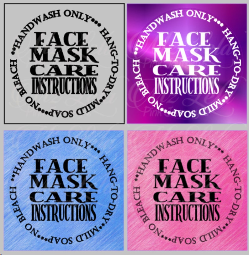 Download Face Mask Care Instructions Set Sublimation Cricut | Etsy