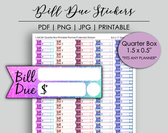 Bill Due Stickers Printable - Etsy