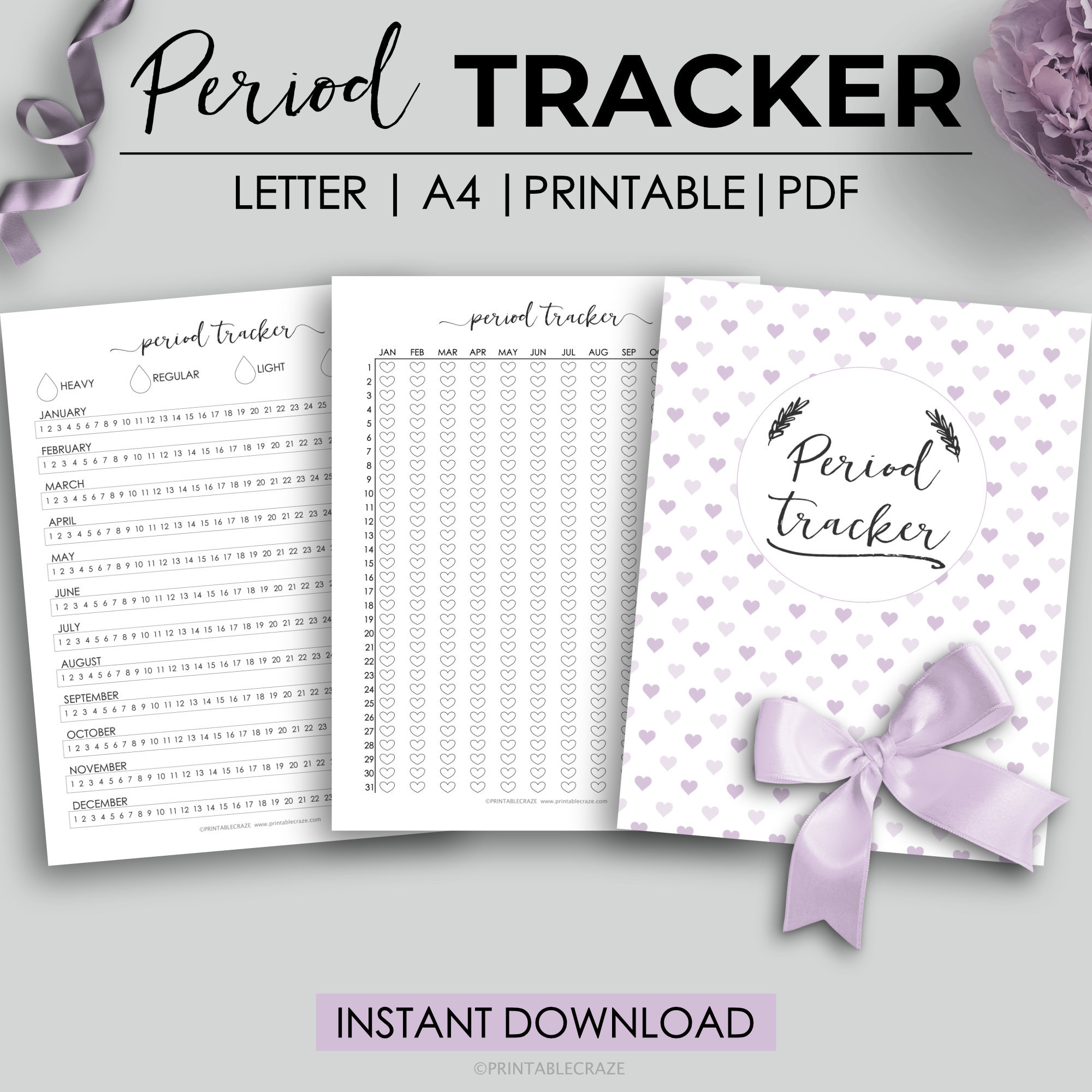 Printable Period Tracker Menstrual Cycle Tracker Period | Etsy