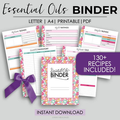 Essential Oil Notebook Binder Journal Printable Digital - Etsy